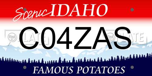 C04ZAS Idaho License Plate