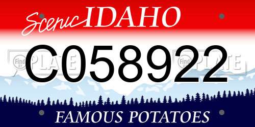 C058922 Idaho License Plate