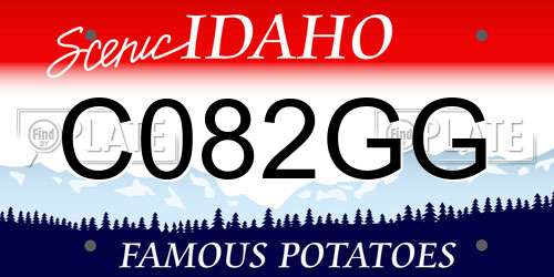 C082GG Idaho License Plate