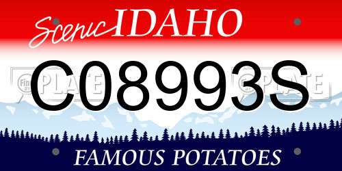 C08993S Idaho License Plate