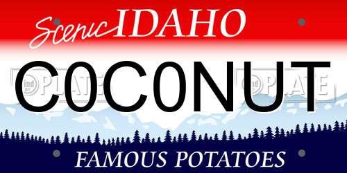 C0C0NUT Idaho License Plate