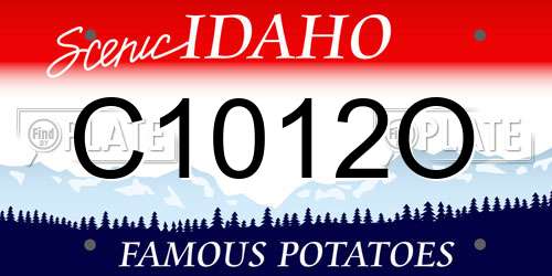 C1012O Idaho License Plate