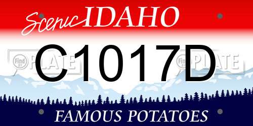 C1017D Idaho License Plate