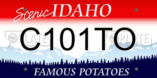 C101TO Idaho License Plate