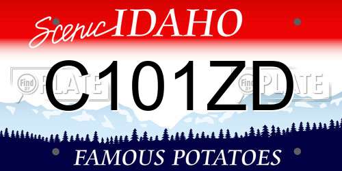 C101ZD Idaho License Plate