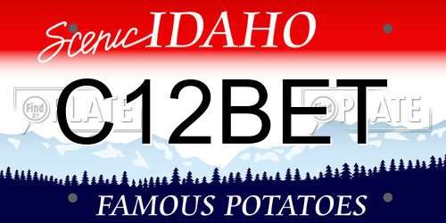 C12BET Idaho License Plate