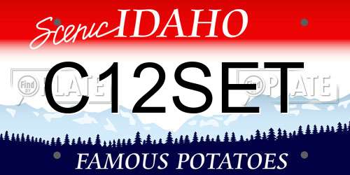 C12SET Idaho License Plate