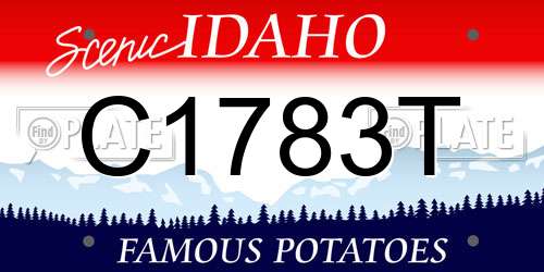 C1783T Idaho License Plate