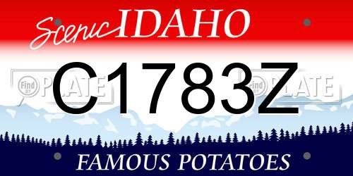 C1783Z Idaho License Plate