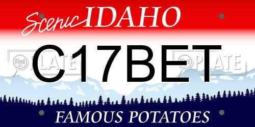 C17BET Idaho License Plate