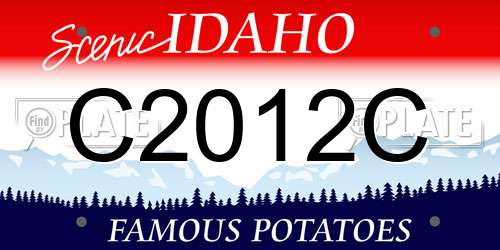 C2012C Idaho License Plate