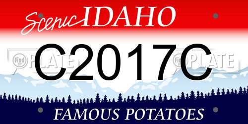 C2017C Idaho License Plate