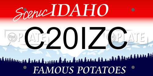 C20IZC Idaho License Plate
