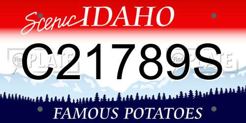 C21789S Idaho License Plate