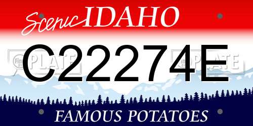 C22274E Idaho License Plate