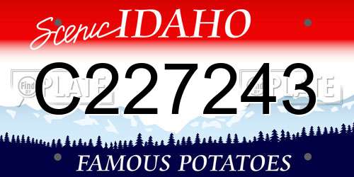 C227243 Idaho License Plate