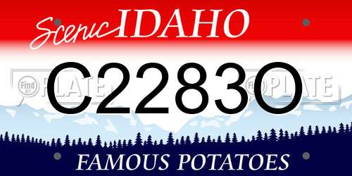 C2283O Idaho License Plate