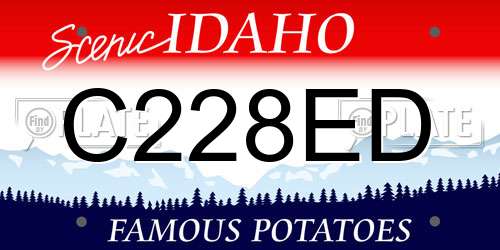C228ED Idaho License Plate