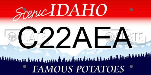 C22AEA Idaho License Plate