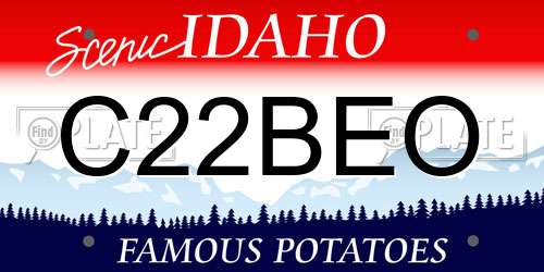 C22BEO Idaho License Plate