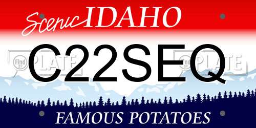 C22SEQ Idaho License Plate