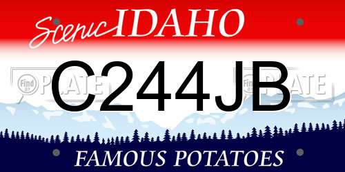 C244JB Idaho License Plate