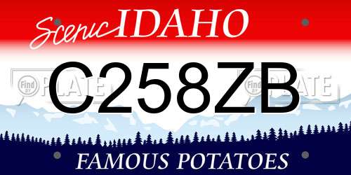C258ZB Idaho License Plate