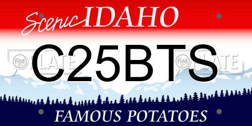 C25BTS Idaho License Plate
