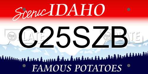 C25SZB Idaho License Plate