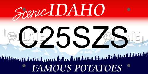 C25SZS Idaho License Plate