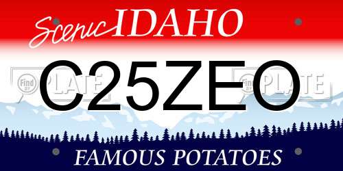 C25ZEO Idaho License Plate