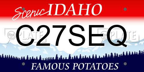 C27SEQ Idaho License Plate