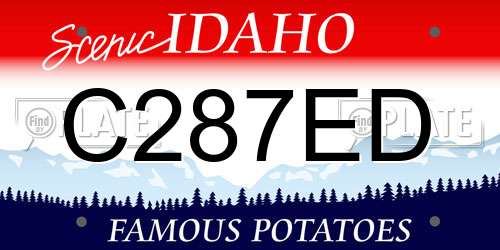 C287ED Idaho License Plate