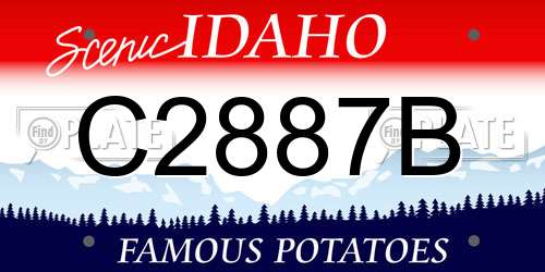 C2887B Idaho License Plate