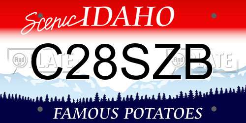 C28SZB Idaho License Plate