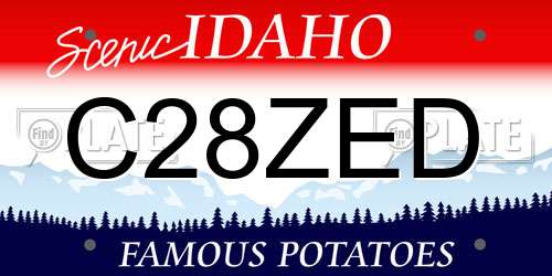C28ZED Idaho License Plate