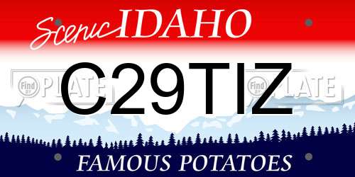 C29TIZ Idaho License Plate