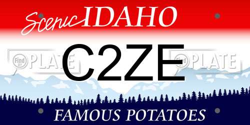 C2ZE Idaho License Plate
