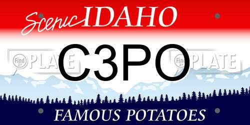 C3PO Idaho License Plate