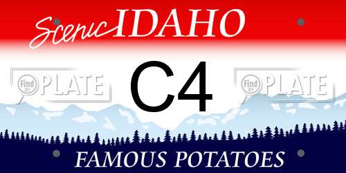 C4 Idaho License Plate