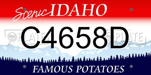 C4658D Idaho License Plate