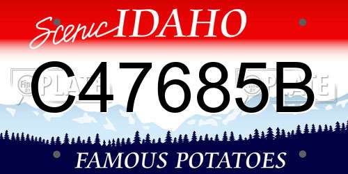 C47685B Idaho License Plate