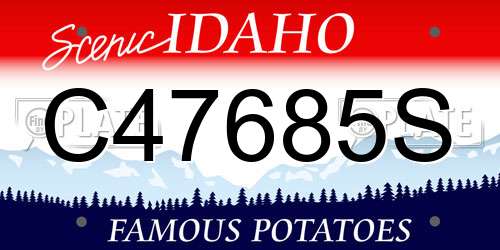 C47685S Idaho License Plate