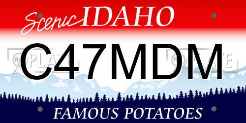 C47MDM Idaho License Plate