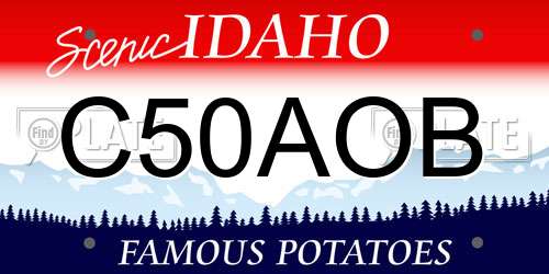 C50AOB Idaho License Plate