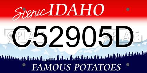 C52905D Idaho License Plate