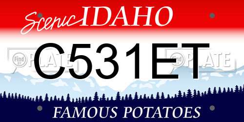 C531ET Idaho License Plate
