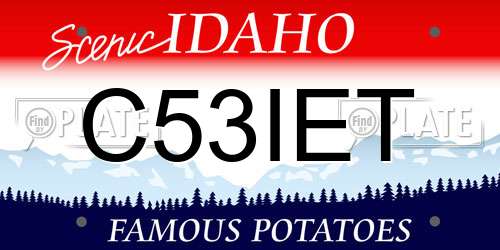 C53IET Idaho License Plate