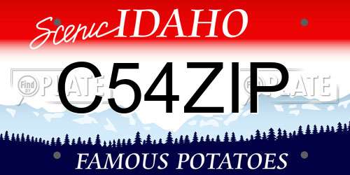 C54ZIP Idaho License Plate