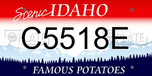 C5518E Idaho License Plate